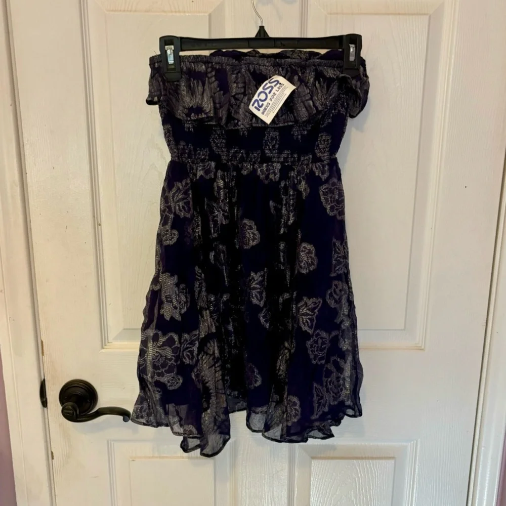 Free People Blue Floral Ruffle Dress
